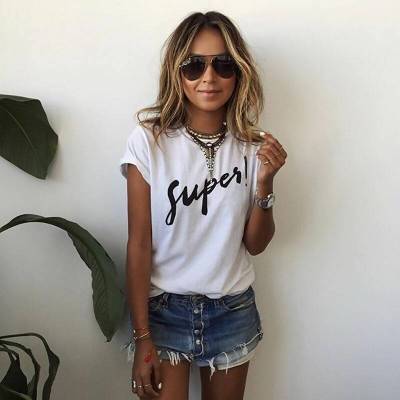 T shirt women vogue letter