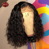 SVT Brazilian Water Wave Short Bob 4x4 Closure Wig Human Hair Lace Frontal Wavy Curly Bob Wigs For Women Pre Plucked Lace Wig