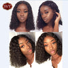 SVT Brazilian Water Wave Short Bob 4x4 Closure Wig Human Hair Lace Frontal Wavy Curly Bob Wigs For Women Pre Plucked Lace Wig