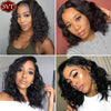 SVT Brazilian Water Wave Short Bob 4x4 Closure Wig Human Hair Lace Frontal Wavy Curly Bob Wigs For Women Pre Plucked Lace Wig