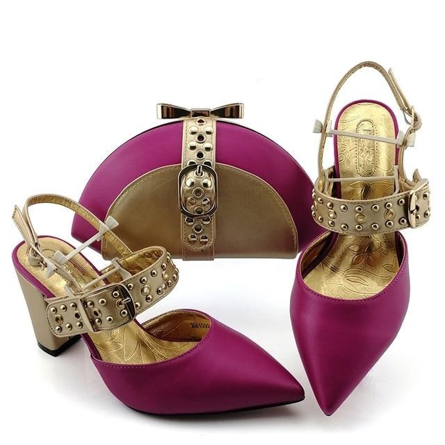 Fancy Wedding Big Heel Shoes With Clutch Bag
