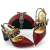 Fancy Wedding Big Heel Shoes With Clutch Bag
