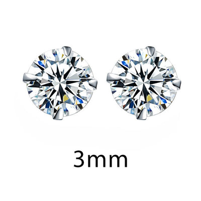 Crystal Zirconia 925 Sterling Silver Stud Earrings