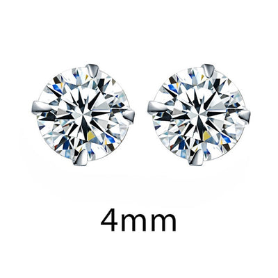 Crystal Zirconia 925 Sterling Silver Stud Earrings