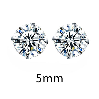 Crystal Zirconia 925 Sterling Silver Stud Earrings