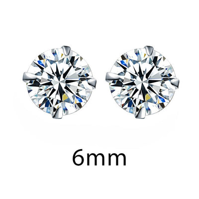 Crystal Zirconia 925 Sterling Silver Stud Earrings