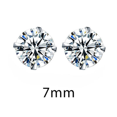 Crystal Zirconia 925 Sterling Silver Stud Earrings