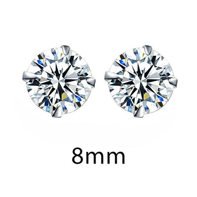 Crystal Zirconia 925 Sterling Silver Stud Earrings