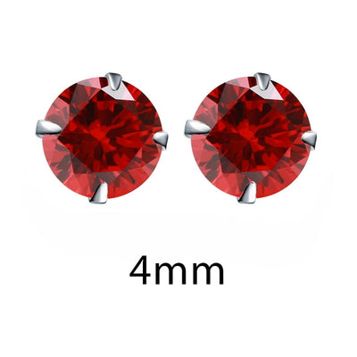 Crystal Zirconia 925 Sterling Silver Stud Earrings