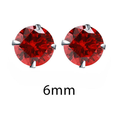 Crystal Zirconia 925 Sterling Silver Stud Earrings