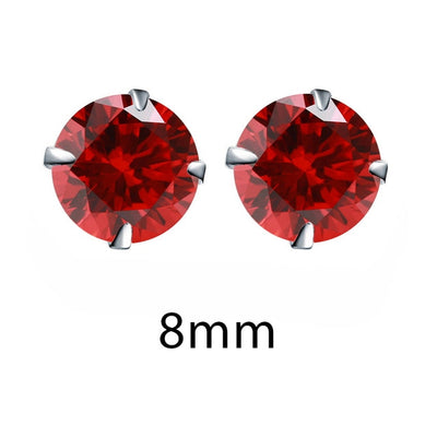 Crystal Zirconia 925 Sterling Silver Stud Earrings