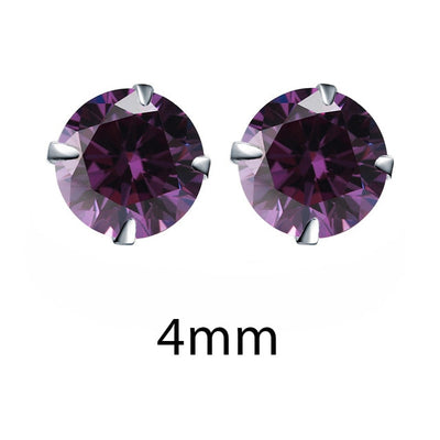 Crystal Zirconia 925 Sterling Silver Stud Earrings