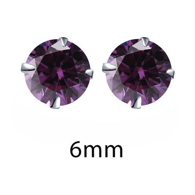 Crystal Zirconia 925 Sterling Silver Stud Earrings