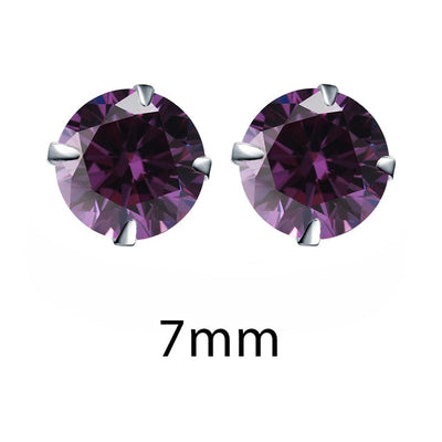 Crystal Zirconia 925 Sterling Silver Stud Earrings