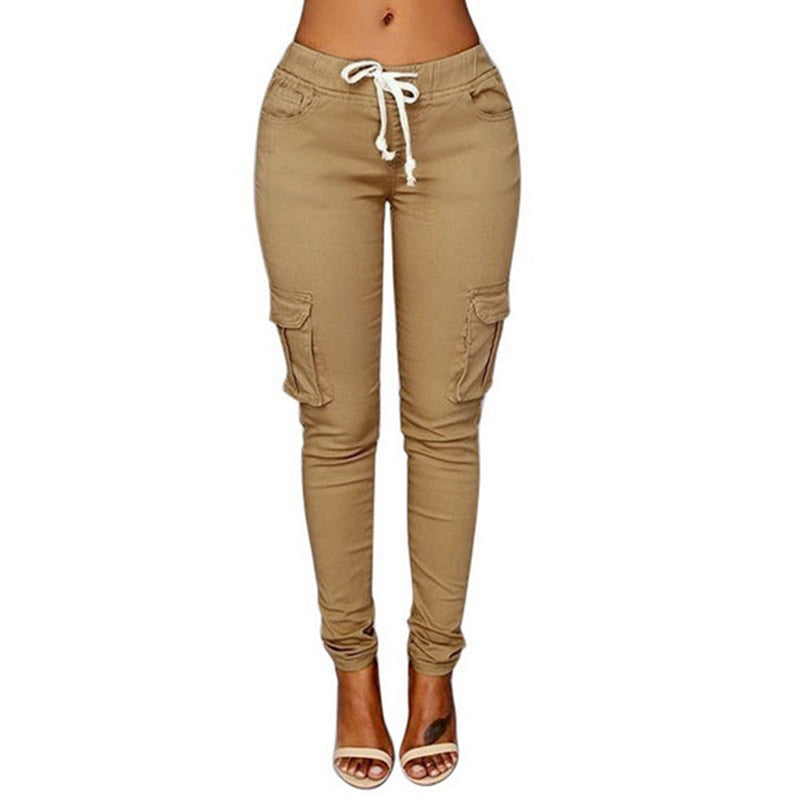 Lace Up Waist Casual Women Pants