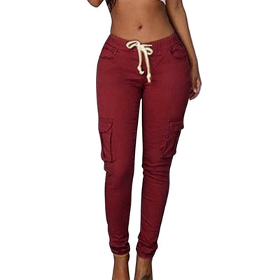 Lace Up Waist Casual Women Pants