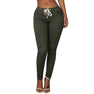 Lace Up Waist Casual Women Pants