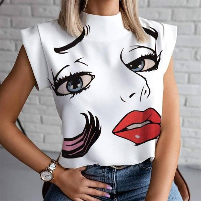 Women Lips Printed T Shirt