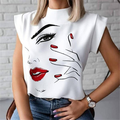 Women Lips Printed T Shirt